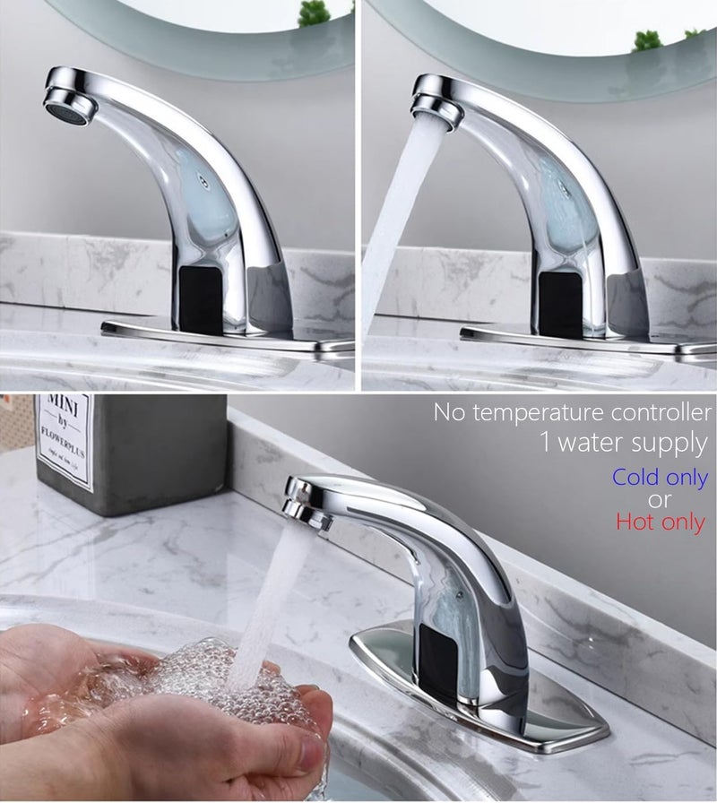 ADdormorn Touchless Bathroom Faucets Motion Sensor Faucet Commercial Infrared Automatic Faucets Automatic Restroom Faucet Hands-Free Toilet Commercial Faucet Cold Water - Image 3